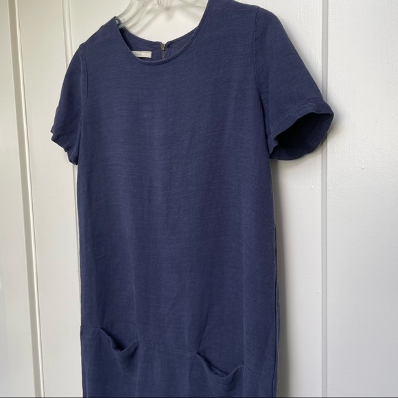 Sessùn linen blend blue mini dress - with pockets! - Picture 3 of 11